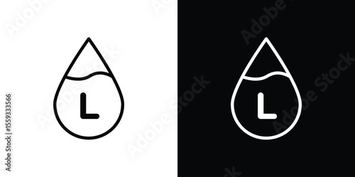 Liter icon in trendy stroke thin linear style.