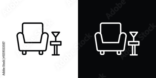 Lounge icon in trendy stroke thin linear style.