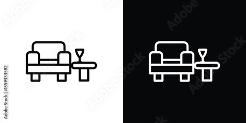 Lounge icon in trendy stroke thin linear style.