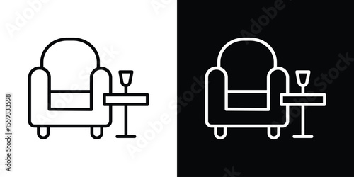 Lounge icon in trendy stroke thin linear style.