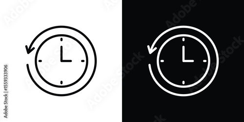 Past icon in trendy stroke thin linear style.