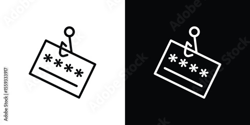 Password phishing icon in trendy stroke thin linear style.