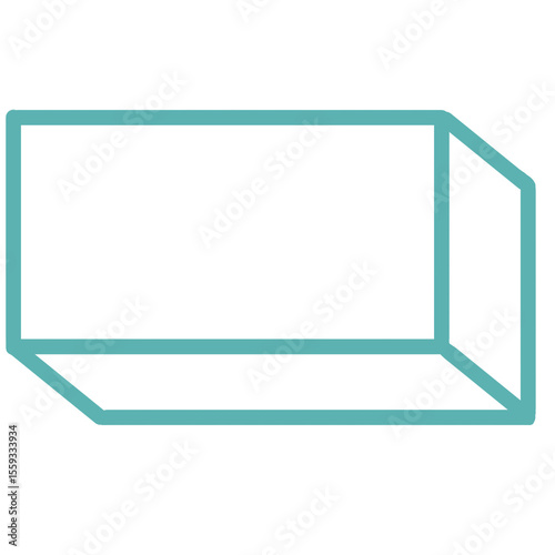 cuboid geometry Line Art Illustration