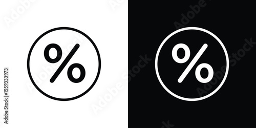Percent icon in trendy stroke thin linear style.