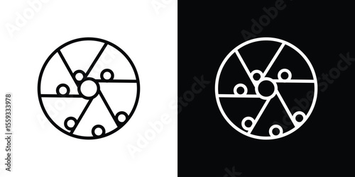 Perpetual motion icon in trendy stroke thin linear style.