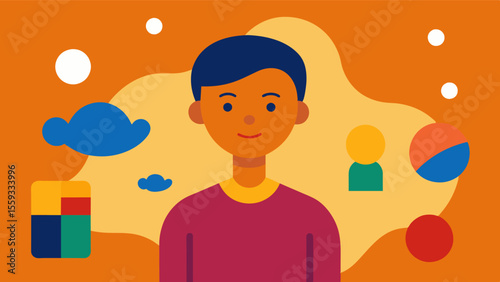 Tactile Art A painting with raised textured elements offering a multisensory experience and promoting selfexpression.. Vector illustration