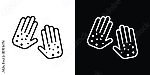 Rash hand icon in trendy stroke thin linear style.