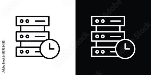Real time data icon in trendy stroke thin linear style.
