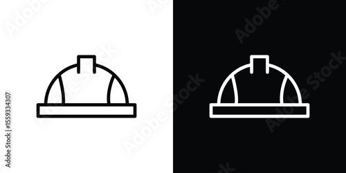Safety helmet icon in trendy stroke thin linear style.