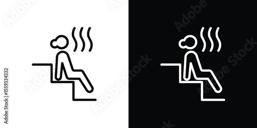 Sauna icon in trendy stroke thin linear style.