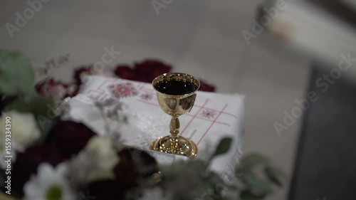 golden cup in the church