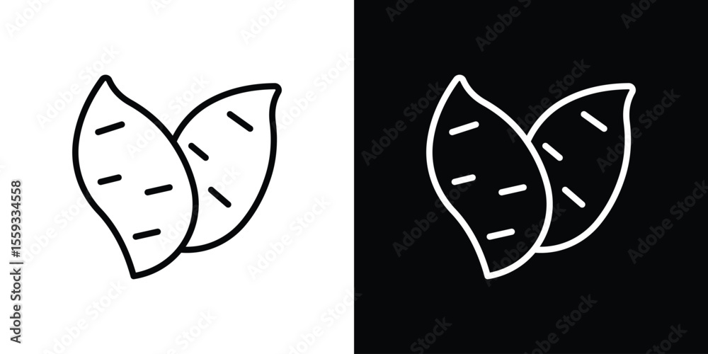 Fototapeta premium Sweet potato icon in trendy stroke thin linear style.