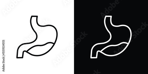Stomach with Liquids icon in trendy stroke thin linear style.