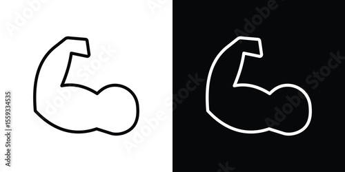 Strong arm icon in trendy stroke thin linear style.