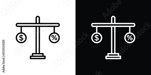 Taxes icon in trendy stroke thin linear style.