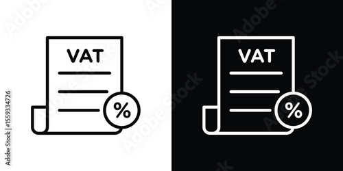 Value added tax VAT icon in trendy stroke thin linear style.