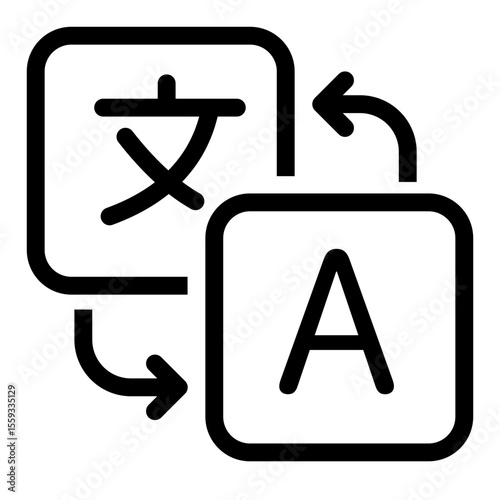 Translation Language Icon for Multilingual Apps and Web Interfaces