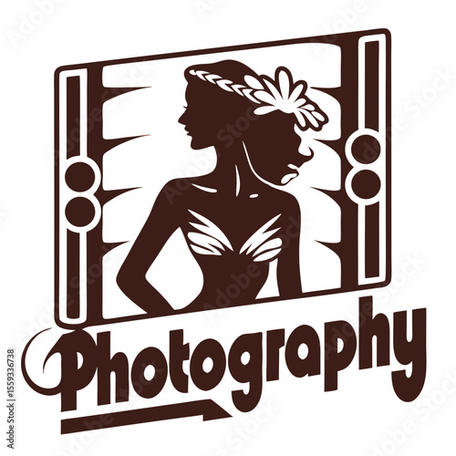 Silhouette of a woman in vintage photography style