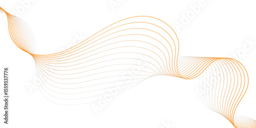 digital curve golden wave lines flowing gracefully across a clean white background creating a modern design