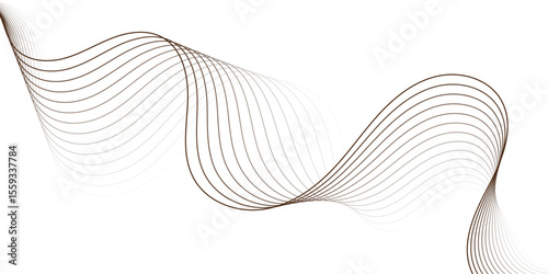 digital curve golden wave lines flowing gracefully across a clean white background creating a modern design