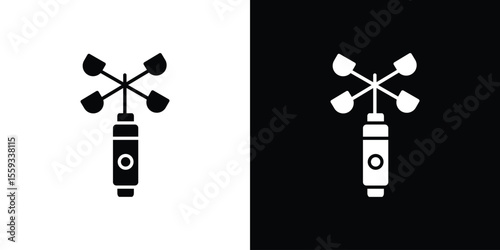 Anemometer icon in trendy stroke thin linear style.