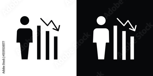 Attrition icon in trendy stroke thin linear style.