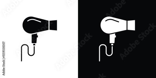 Blow dryer icon in trendy stroke thin linear style.