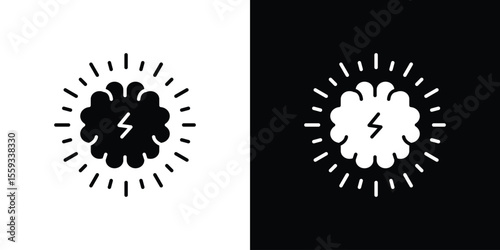 Brainstorm icon in trendy stroke thin linear style.