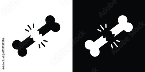 Broken bone icon in trendy stroke thin linear style.