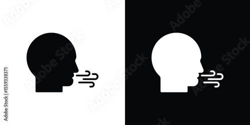 Breath icon in trendy stroke thin linear style.