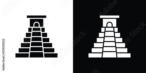 Chichen Itza icon in trendy stroke thin linear style.