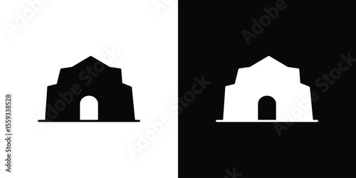 cave icon in trendy stroke thin linear style.