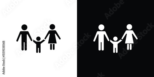 Child custody icon in trendy stroke thin linear style.