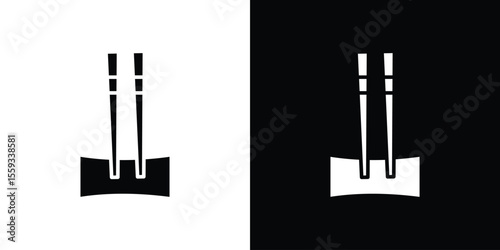 Chopsticks icon in trendy stroke thin linear style.