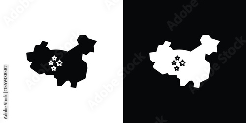 China map icon in trendy stroke thin linear style.