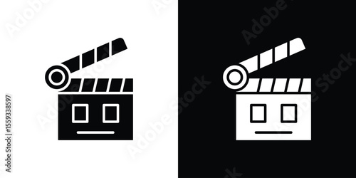 Cinema flapper icon in trendy stroke thin linear style.