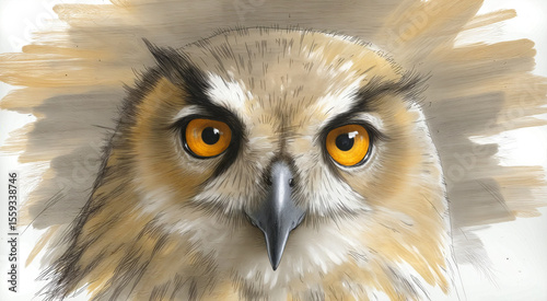 Close-up of an Owl with Piercing Eyes