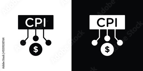 Consumer prices index icon in trendy stroke thin linear style.