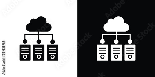 Data center icon in trendy stroke thin linear style.