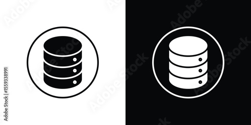 Cylinder database icon in trendy stroke thin linear style.
