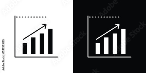 Diminishing returns icon in trendy stroke thin linear style.