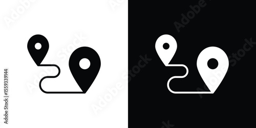 Distance icon in trendy stroke thin linear style.