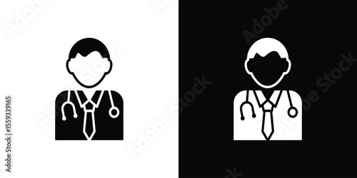 Doctor icon in trendy stroke thin linear style.