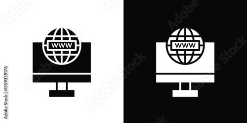 Domain icon in trendy stroke thin linear style.