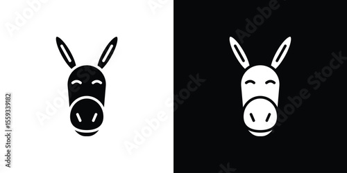 Donkey icon in trendy stroke thin linear style.