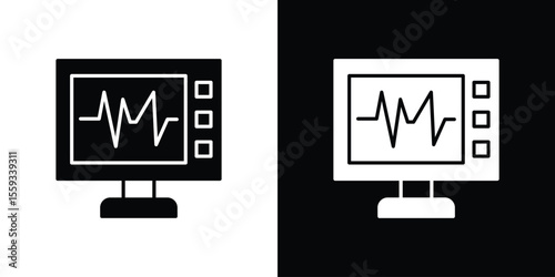 EKG monitor icon in trendy stroke thin linear style.