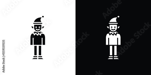 Elf icon in trendy stroke thin linear style.