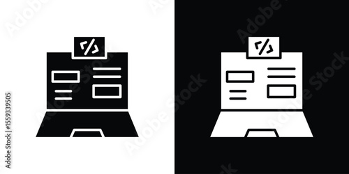 Front end icon in trendy stroke thin linear style.