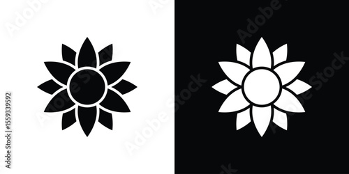 Gerbera icon in trendy stroke thin linear style.