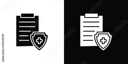 Health insurance icon in trendy stroke thin linear style.